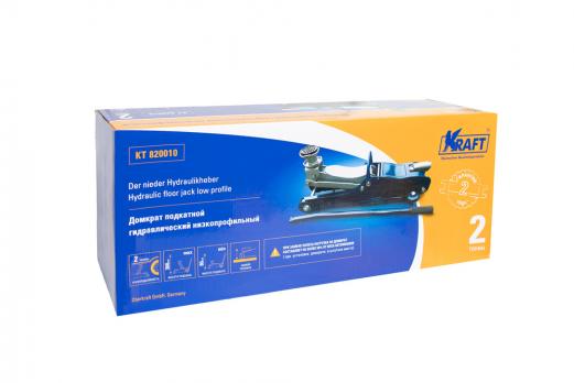 Домкрат подкатной низкопрофильный 80-360 с резиновой опорой, KRAFT