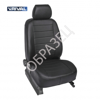 Авточехлы ЭкоКожа (RIVAL) Chevrolet Captiva задняя спинка раздельная, рисунок Строчка 2006-